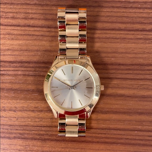 Michael Kors Mk379 Slim Runway Goldtone 